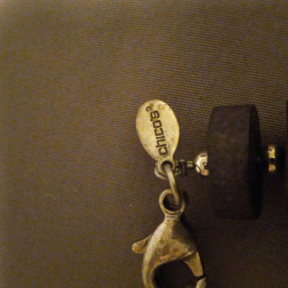 Chico's Adjustable Necklace with Black Wood Beads - Picture 2 of 5